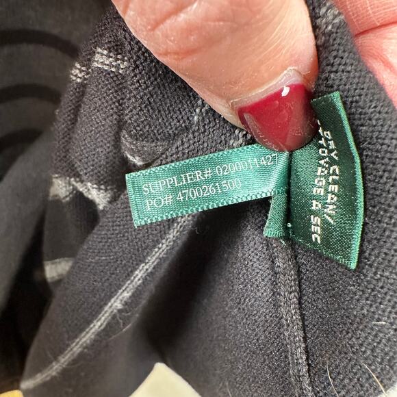 Lauren Ralph Lauren Sweater Dress Sheath Striped Cotton Gray 3X Classic Office - Picture 9 of 10